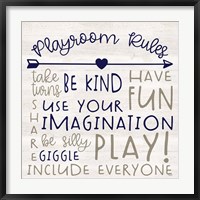 Framed Playroom Rules III