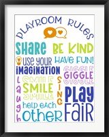 Framed Playroom Rules Portrait