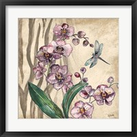 Framed Boho Orchid & Dragonfly I