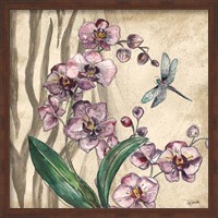 Framed Boho Orchid & Dragonfly I