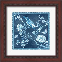 Framed Chinoiserie Tile Blue I