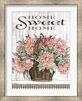 Framed Home Sweet Home Peonies