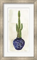 Framed Cacti in Blue Pot 1