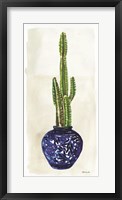 Cacti in Blue Pot 1 Framed Print