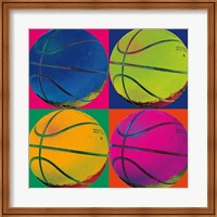 Framed 'Ball Four - Basketball' border=