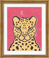 Framed Jungle Cat Hot Pink