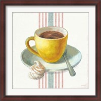 Framed Wake Me Up Coffee IV with Stripes