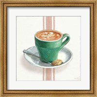 Framed Wake Me Up Coffee II with Stripes