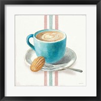 Framed Wake Me Up Coffee I with Stripes