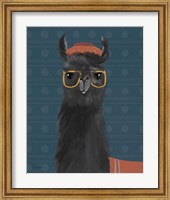 Framed Delightful Alpacas IV Blue