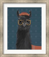 Framed Delightful Alpacas IV Blue