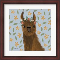 Framed Delightful Alpacas II Floral Crop