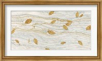 Framed Golden Fossil Leaves