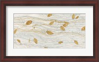 Framed Golden Fossil Leaves