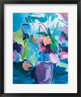 Framed Plum Floral Abstract