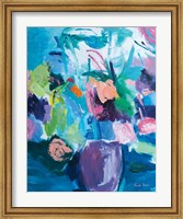 Framed Plum Floral Abstract