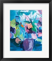 Framed Plum Floral Abstract