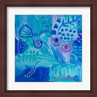 Framed Blue Flora Abstract