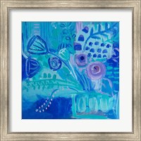 Framed Blue Flora Abstract