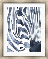Framed Indigo Zebra I