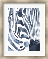 Framed Indigo Zebra I