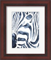 Framed Indigo Zebra II