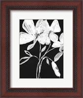 Framed White Whimsical Flowers I