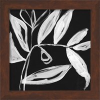 Framed 'Quirky White Leaves II' border=
