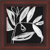 Framed 'Quirky White Leaves II' border=