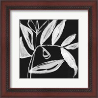 Framed Quirky White Leaves II