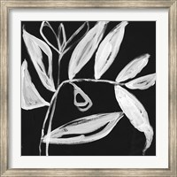 Framed Quirky White Leaves II