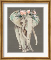 Framed Flower Crown Elephant I