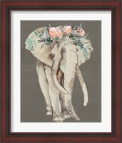 Framed 'Flower Crown Elephant I' border=