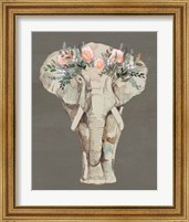 Framed 'Flower Crown Elephant II' border=
