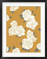 Framed Ivory Peonies on Gold II