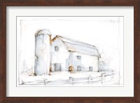 Framed Barnyard Pencil Sketch II