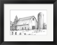 Framed Black & White Barn Study I