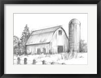 Framed Black & White Barn Study I