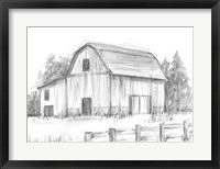 Framed Black & White Barn Study II