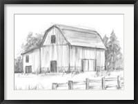 Framed Black & White Barn Study II