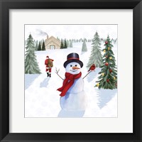 Framed Santa's Snowmen I