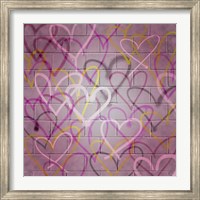 Framed Graffiti Hearts I