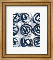 Framed 'Indigo Memory II' border=