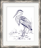 Framed Indigo Heron I