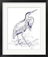 Framed Indigo Heron II