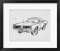 Framed Classic Car Sketch IV