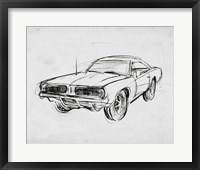 Framed Classic Car Sketch IV