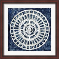 Framed Blue Textured Medallion