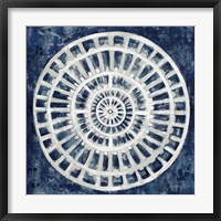 Framed Blue Textured Medallion