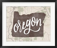 Framed Oregon Map